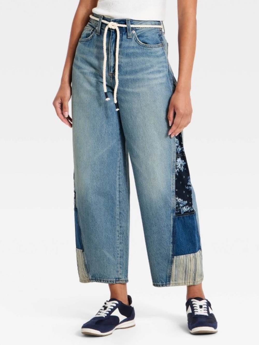 Women’s High Rise Easy Barrel Bandana Print Jeans